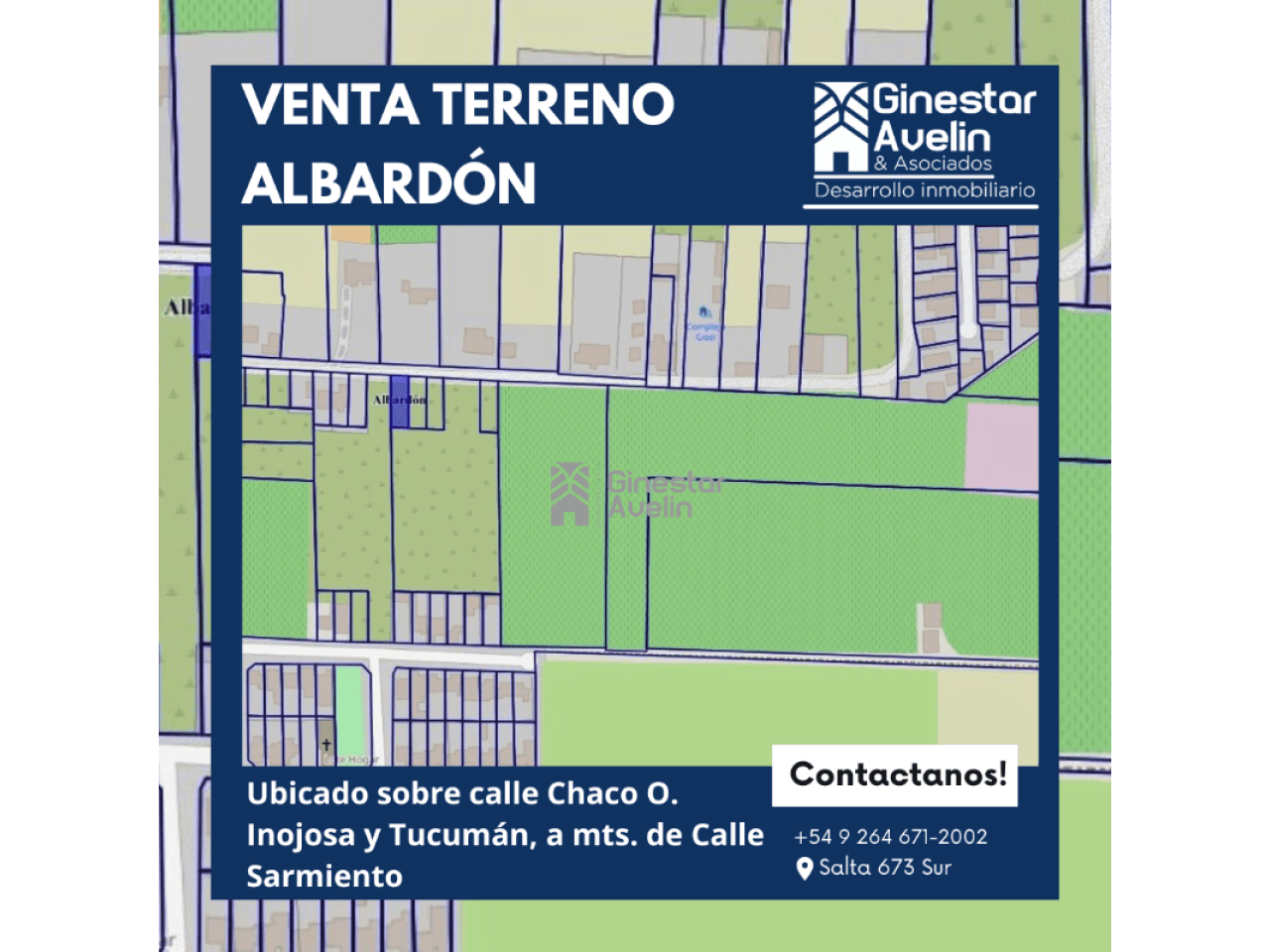 Venta - Terreno - 309m2 - Albardón - Calle Tucumán