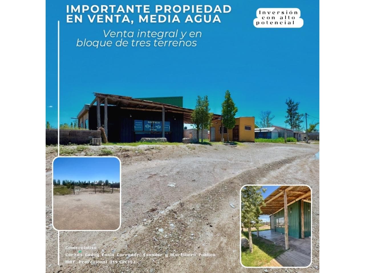 Venta En Bloque - 3 Terrenos Con Edificaciones, Superficie Total 2729m² - Media Agua, Sarmiento - Zona Plaza Principal