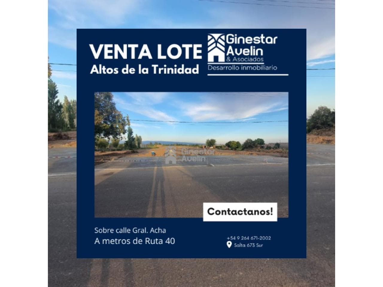 Venta - Lote - Rawson - 389m2 - A Mts De Ruta 40 - Altos De La Trinidad