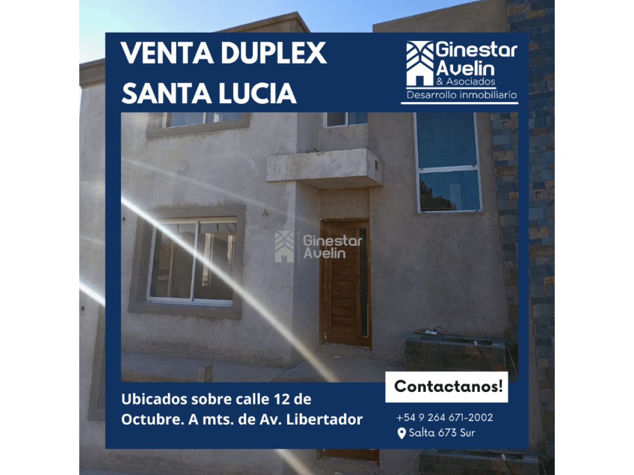 Venta - 7 Duplex A Estrenar- Consorcio Don Lolo - Av. Libertador- Santa Lucía- Oportunidad Primera Unidad En 50.000usd