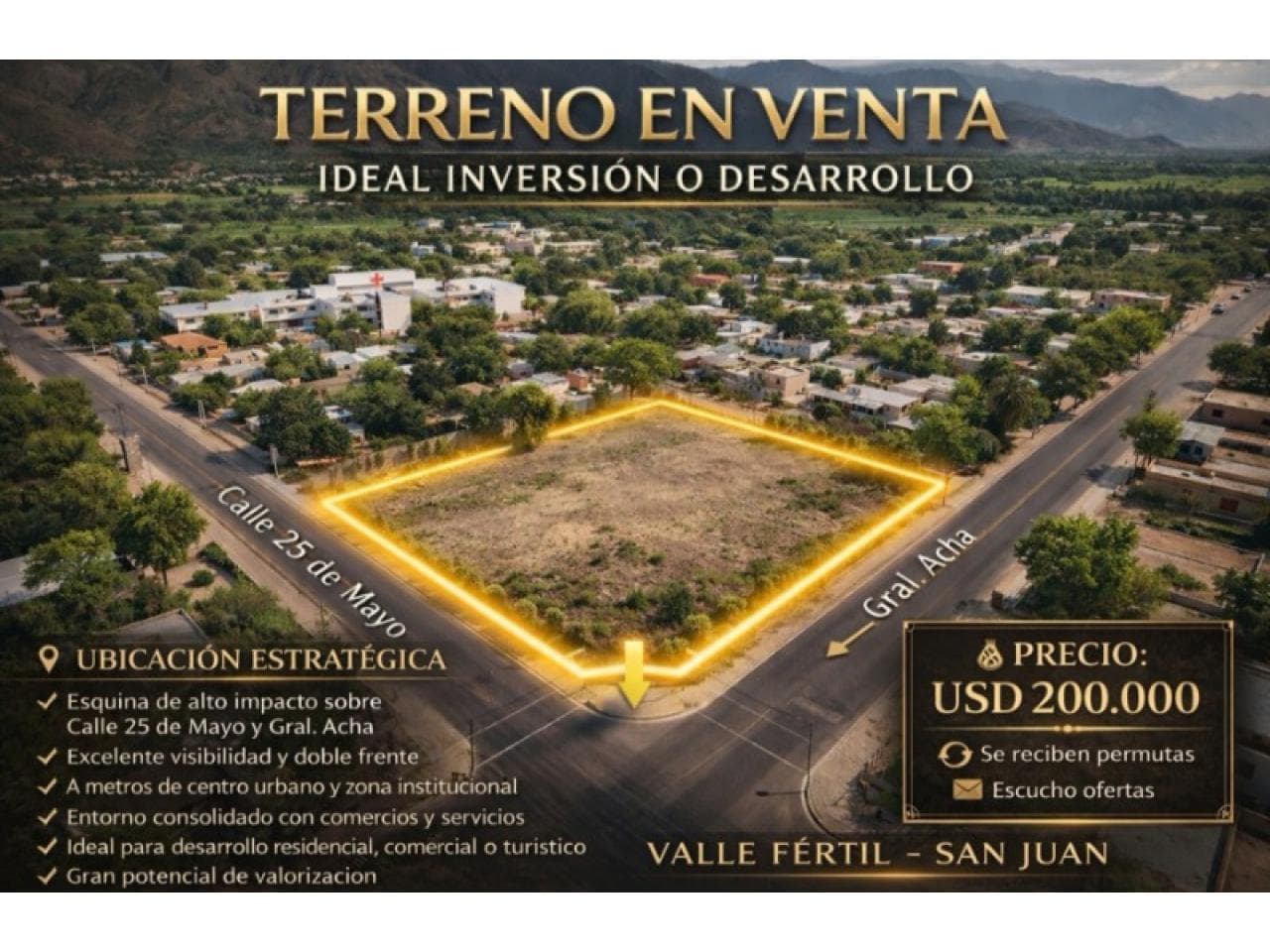 Venta Importante Lote. Valle Fertil