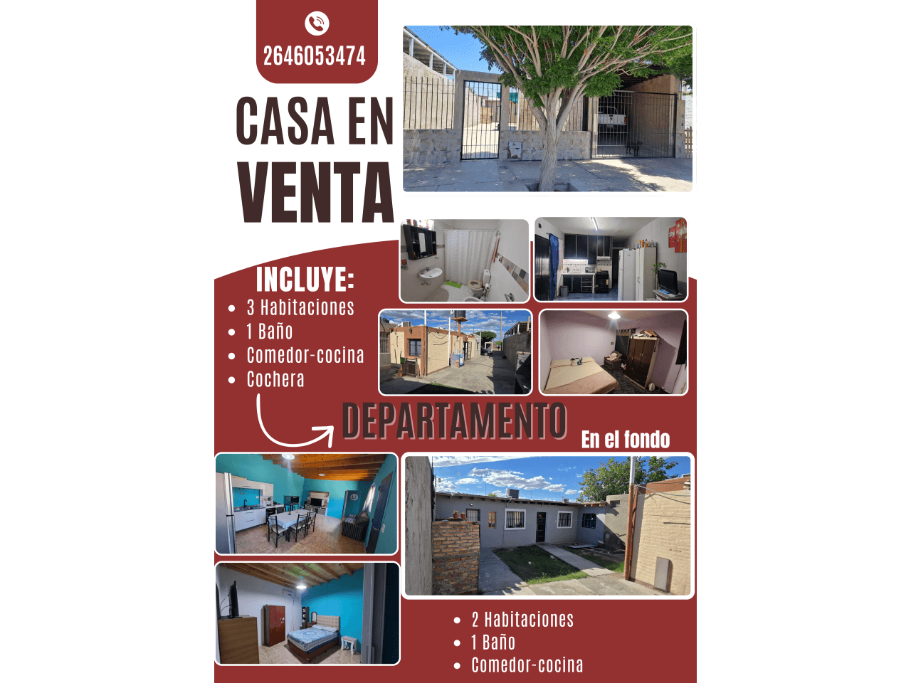 Venta. Casa Con Departamento. Chimbas