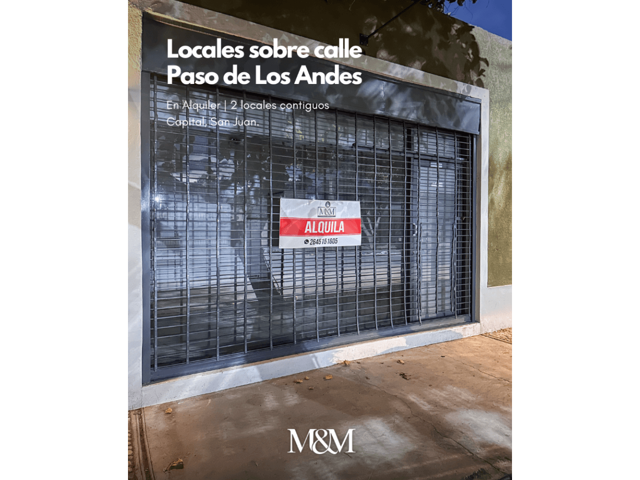 🟤 Alquiler 2 Locales Comerciales 30 M2 Cada Uno | Paso De Los Andes Y Brasil | Capital