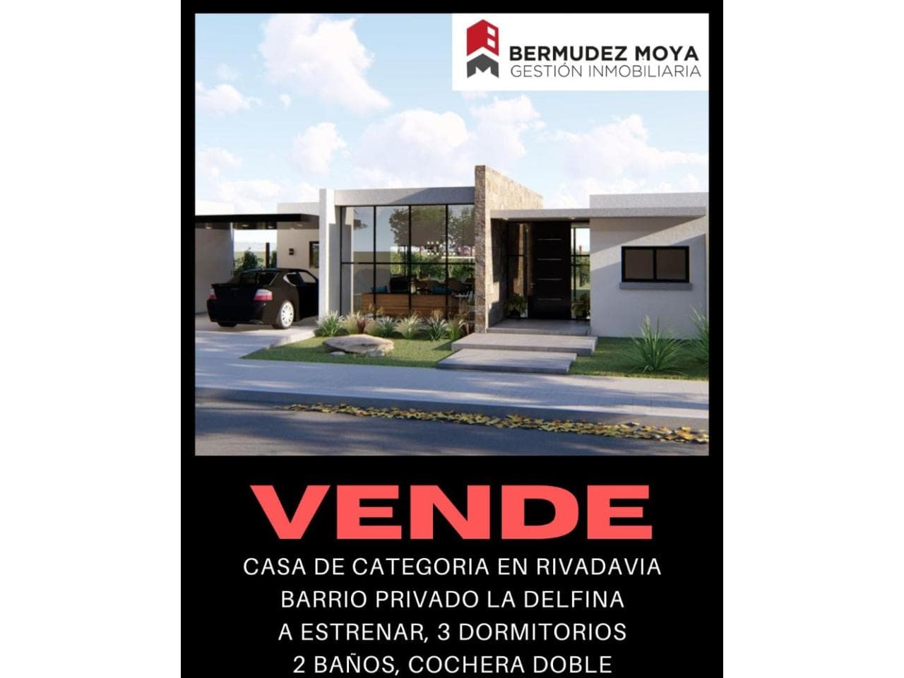 Venta. Casa A Estrenar En Barrio Privado La Delfina, 3 Dormitorios, 2 Baños, Cochera Doble. Rivadavia
