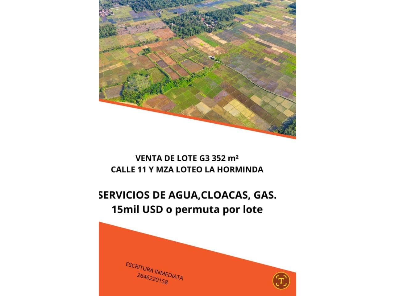 Venta. Lote De 352 Mts. Pocito