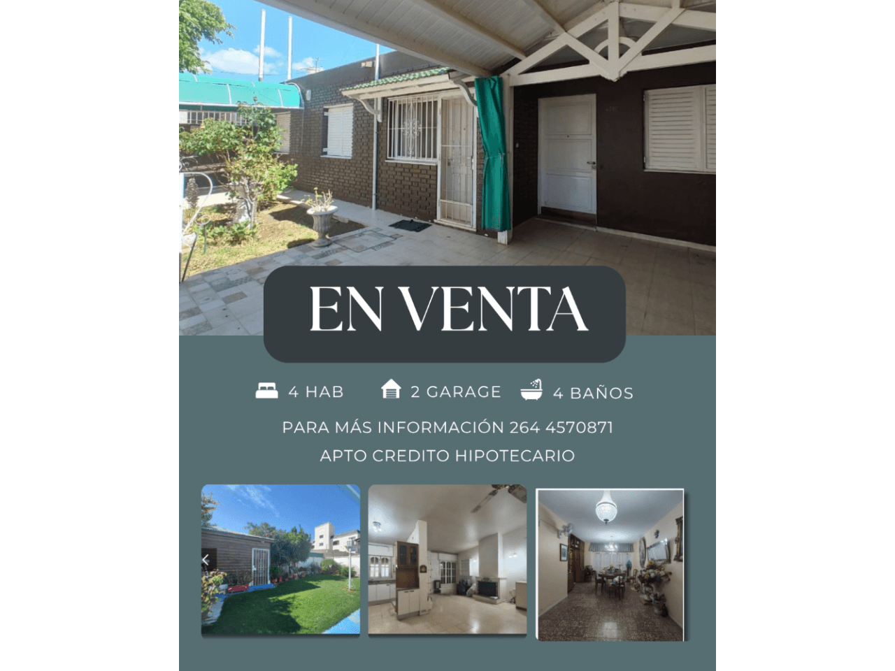 Casa Venta En Zona Residencial Rivadavia.( Apta Crédito Hipotecario). Excelente Su Estado