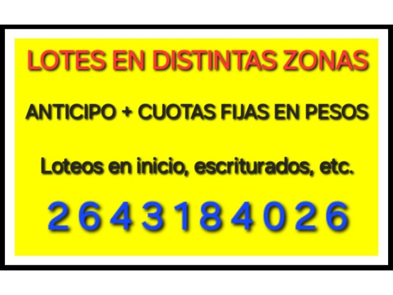 Lotes Desde U$d5.000 + Cuotas Flexibles: Santa Lucía, Caucete, Ullúm (talacasto,campo Sobre Ruta 40) Oportunidad En Mayo