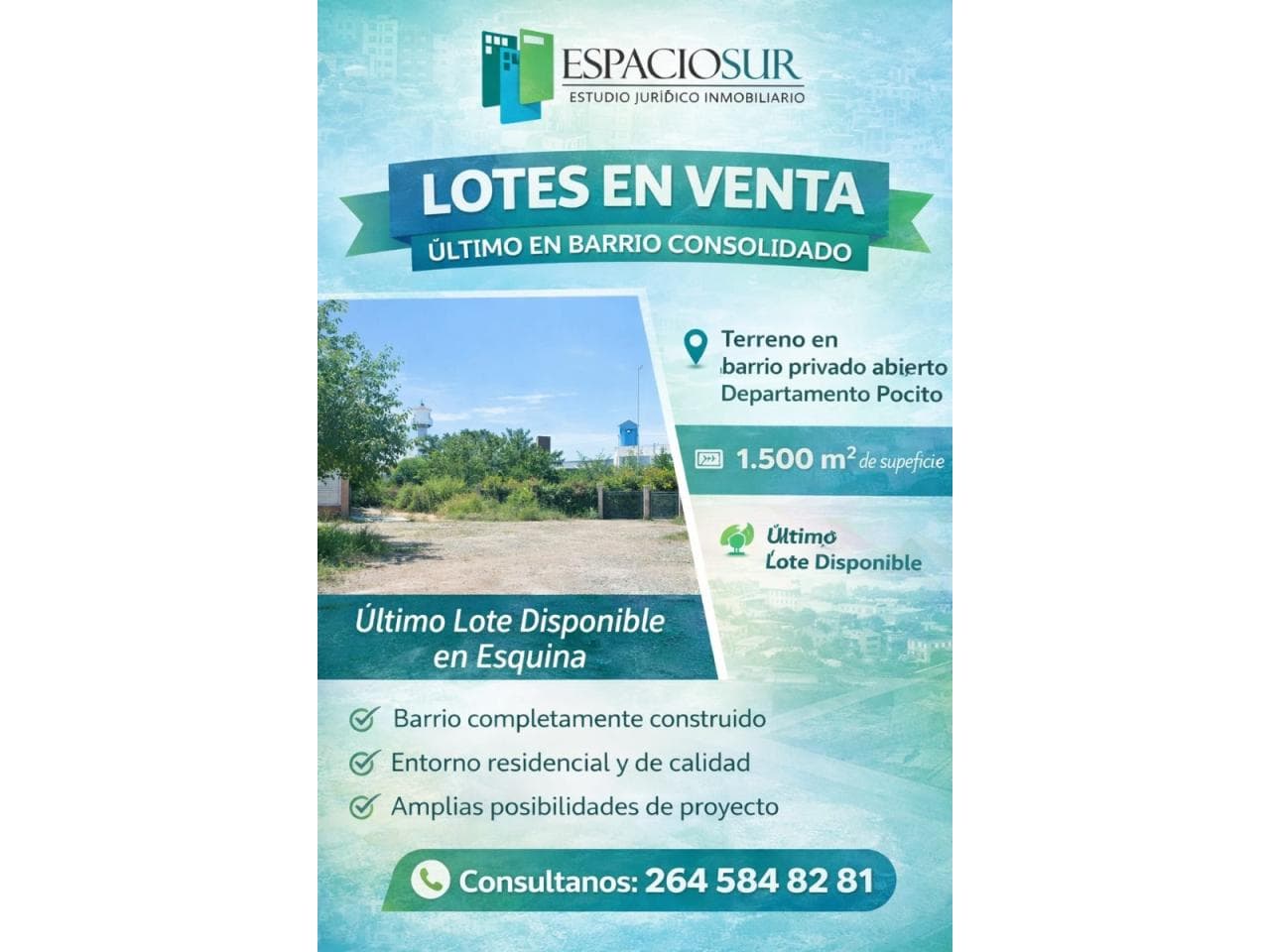 Pocito - Ultimo Lote En Barrio Abierto