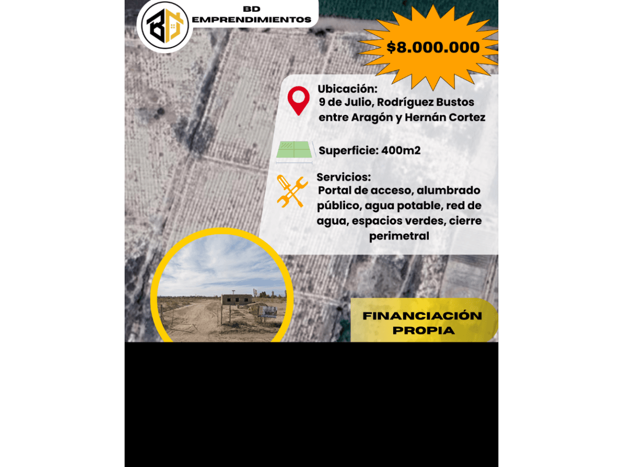 Venta. Lote De 400m2 En 9 De Julio - Lote Privado