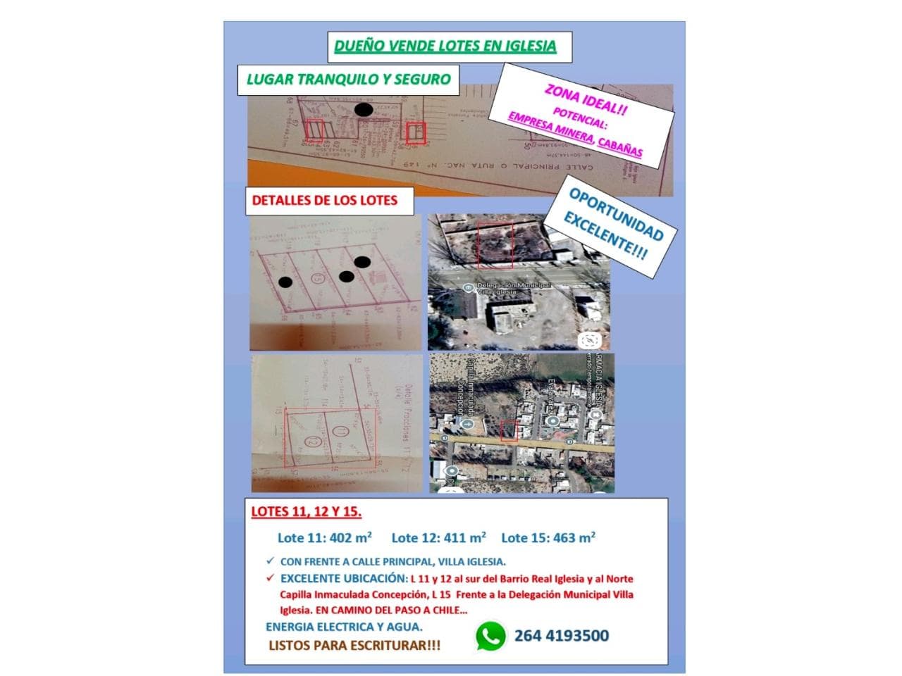 Venta. Lotes En Iglesia.