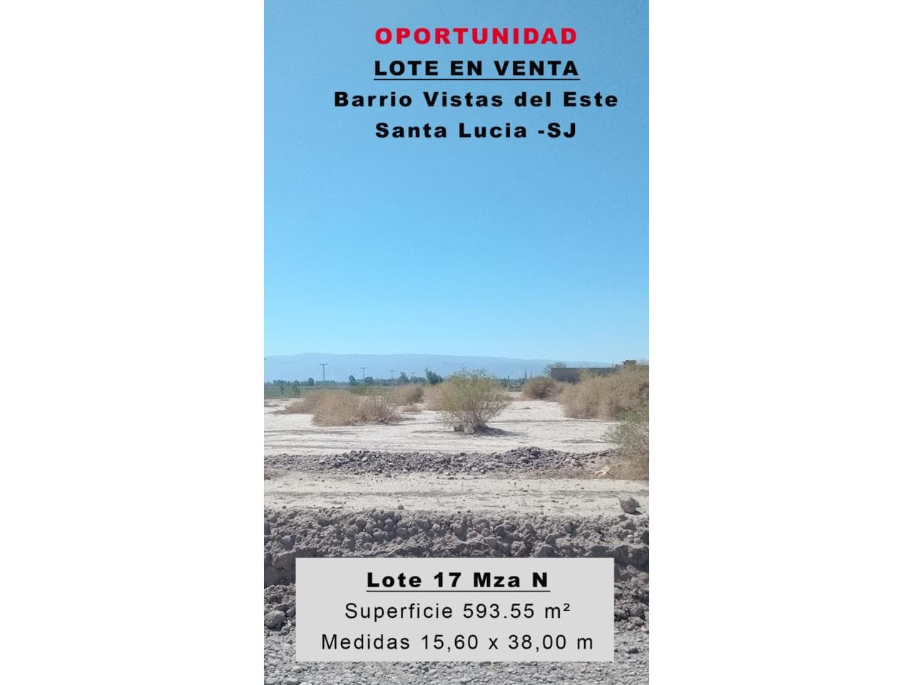 Dueño Vende O Permuta Por Auto Lote 593 M2 Sobre Calle Ppal B° Vistas Del Este - Santa Lucia