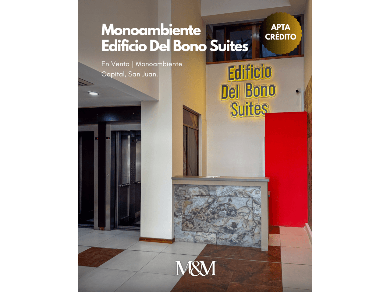 ⚫️ Venta Monoambiente Amoblado | Edificio Del Bono Suites | Capital