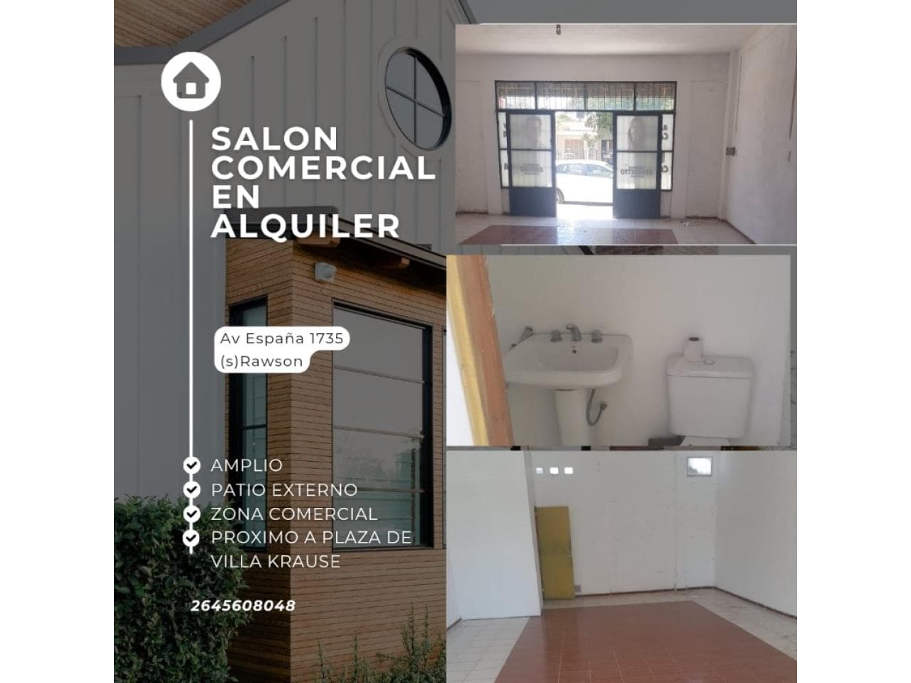Alquiler Salon Comercial. Rawson