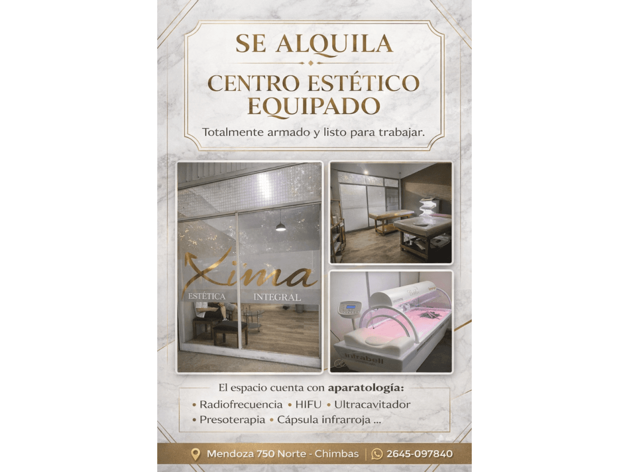Alquiler Centro Estetico Totalmente Equipado. Capital