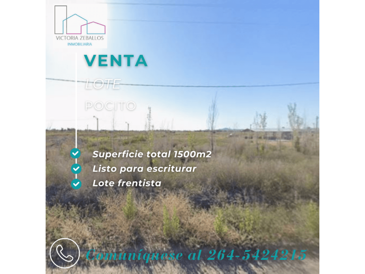 Venta - Terreno De 1500m2. Pocito
