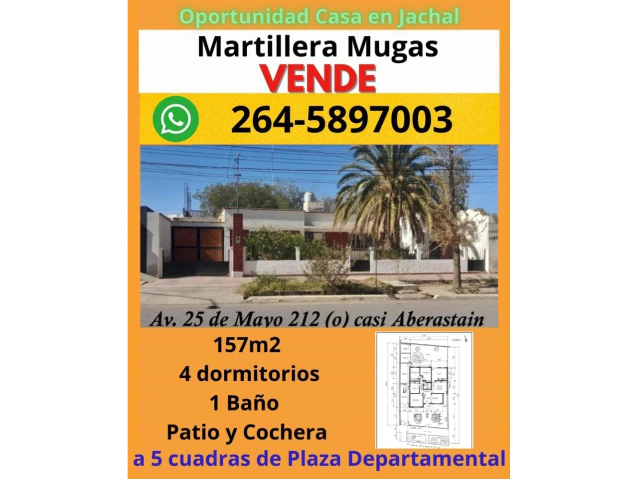 Vendo 🏡 Casa A Una Cuadra De Hospital De Jachal