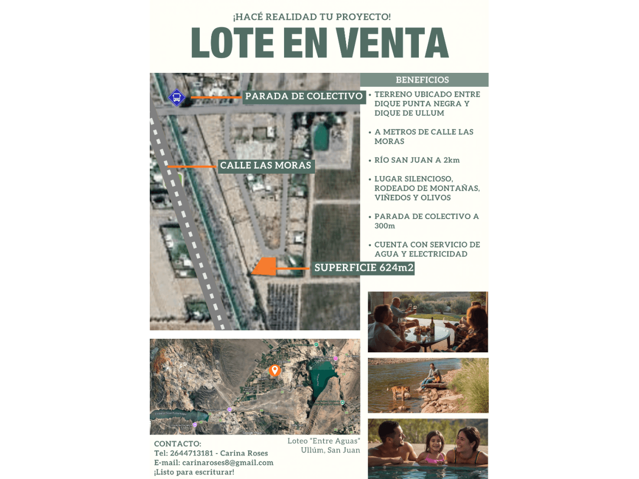 Lote En Venta 624m2 En Ullúm Listo Para Escriturar