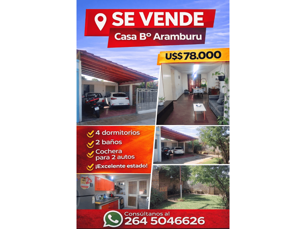 Venta. Casa Bº Aramburu, 4 Dormitorios, 2 Baños