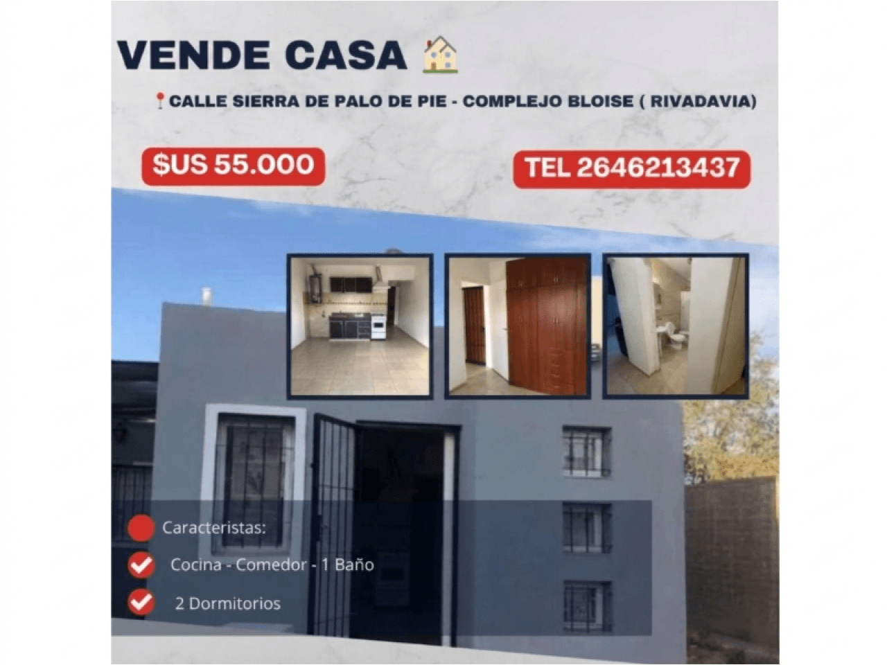 Venta De Casa - Loteo El Bloise - Rivadavia