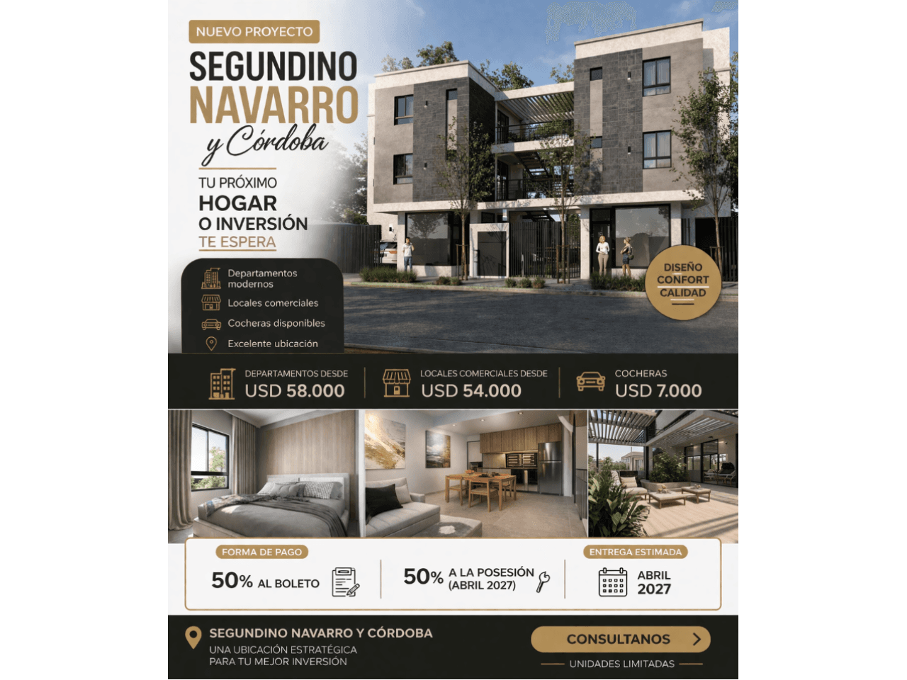 Nuevo Desarrollo Inmobiliario.ubicación: Segundino Navarro Y Córdoba