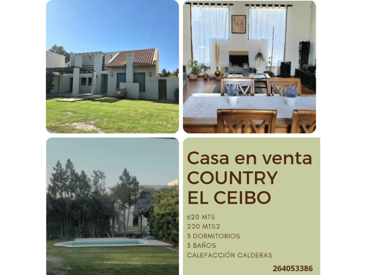 Venta Casa Country El Ceibo 3 Dormitorios 3 Baños