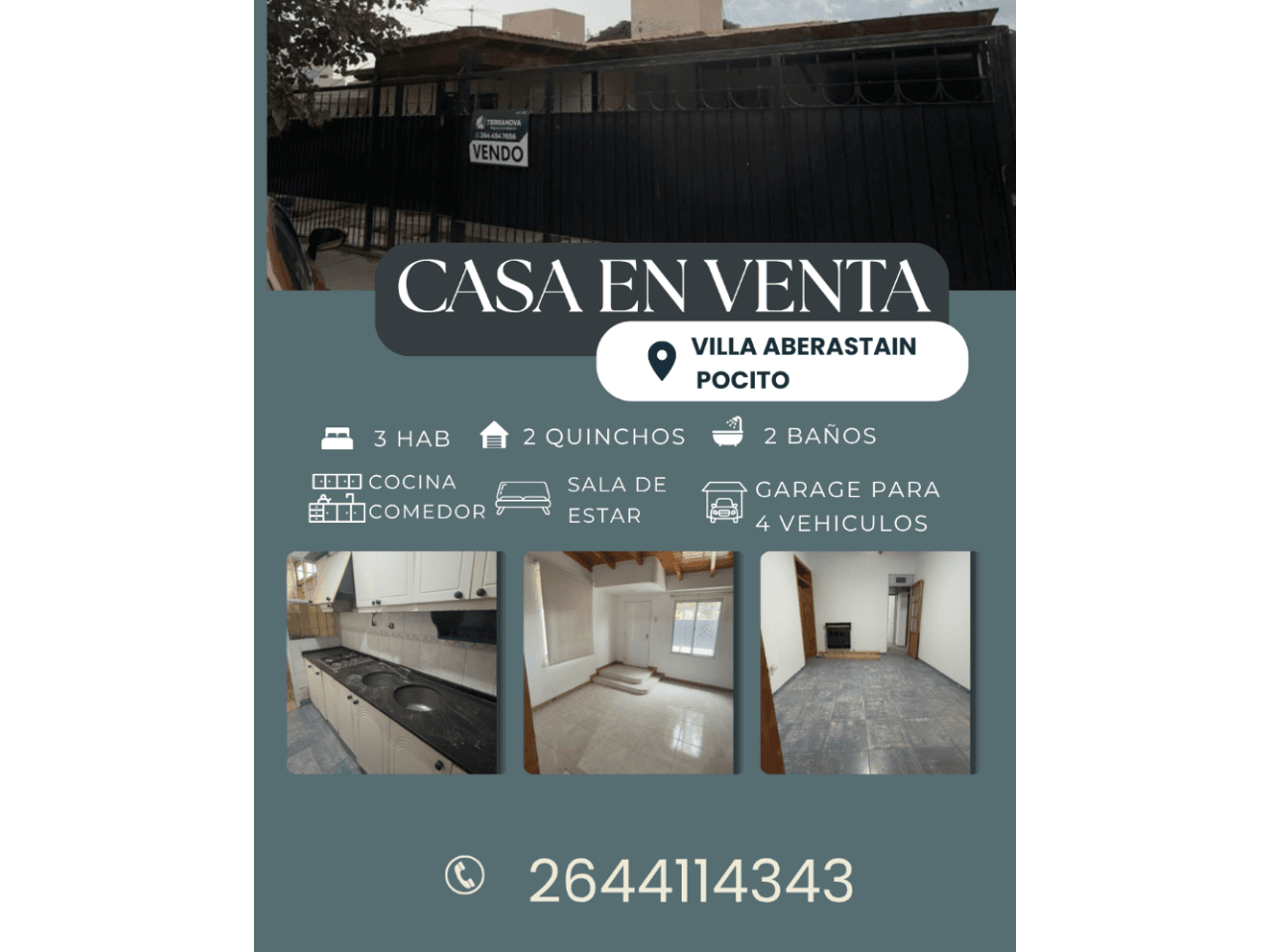 Vendo Casa Amplia En Pocito Villa Aberastian