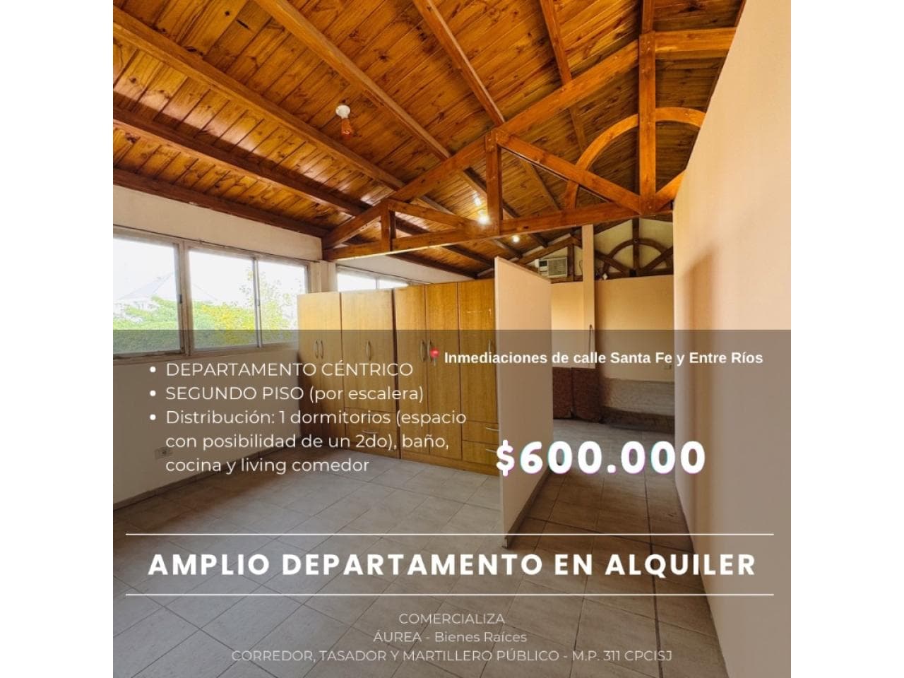 Departamento En Alquiler - 2do Piso  1 Dormitorio + Espacio Adicional  Capital - Destino Comercial O Habitacional