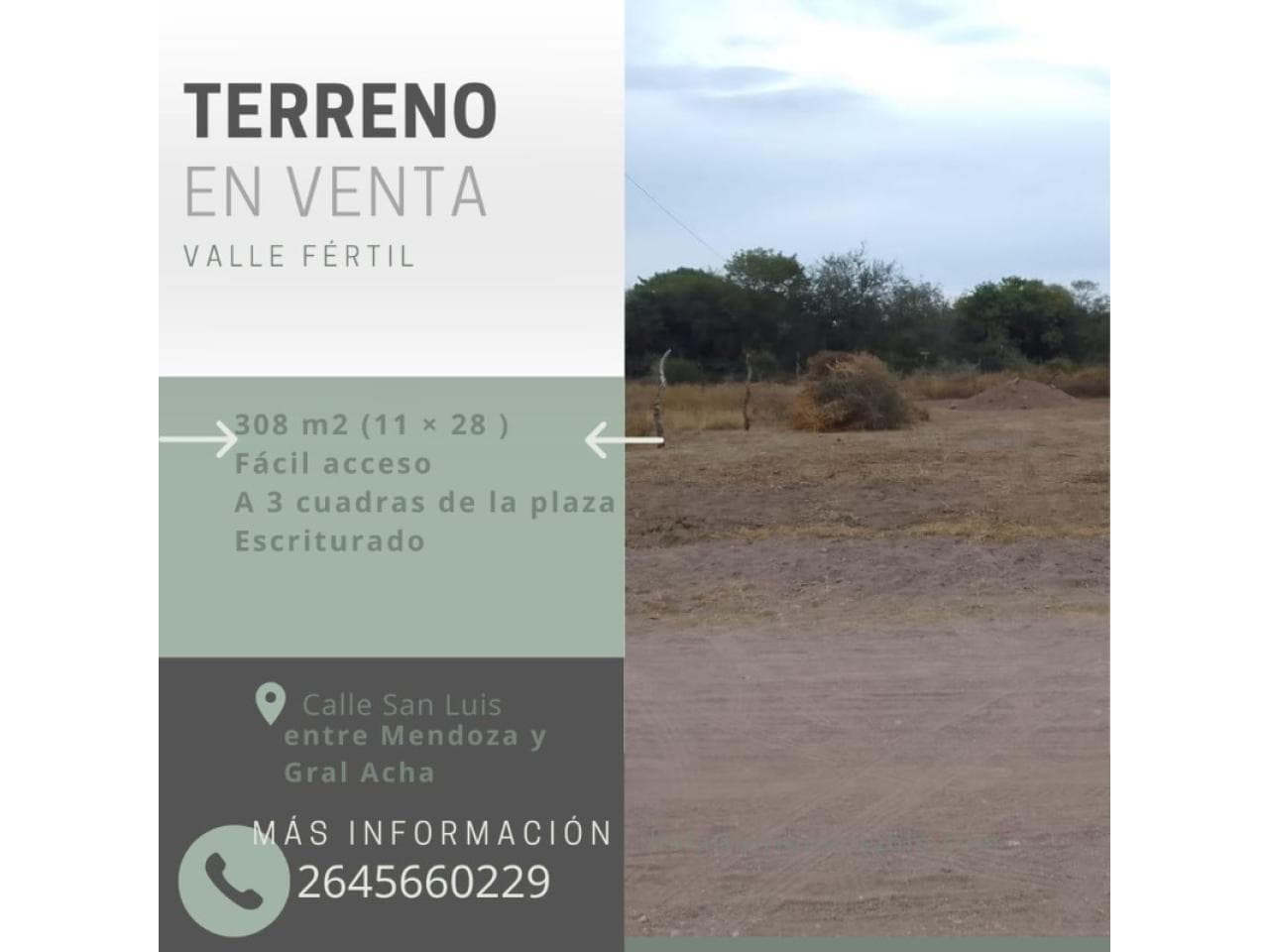 Lote En Valle Fértil Vendo Urgente