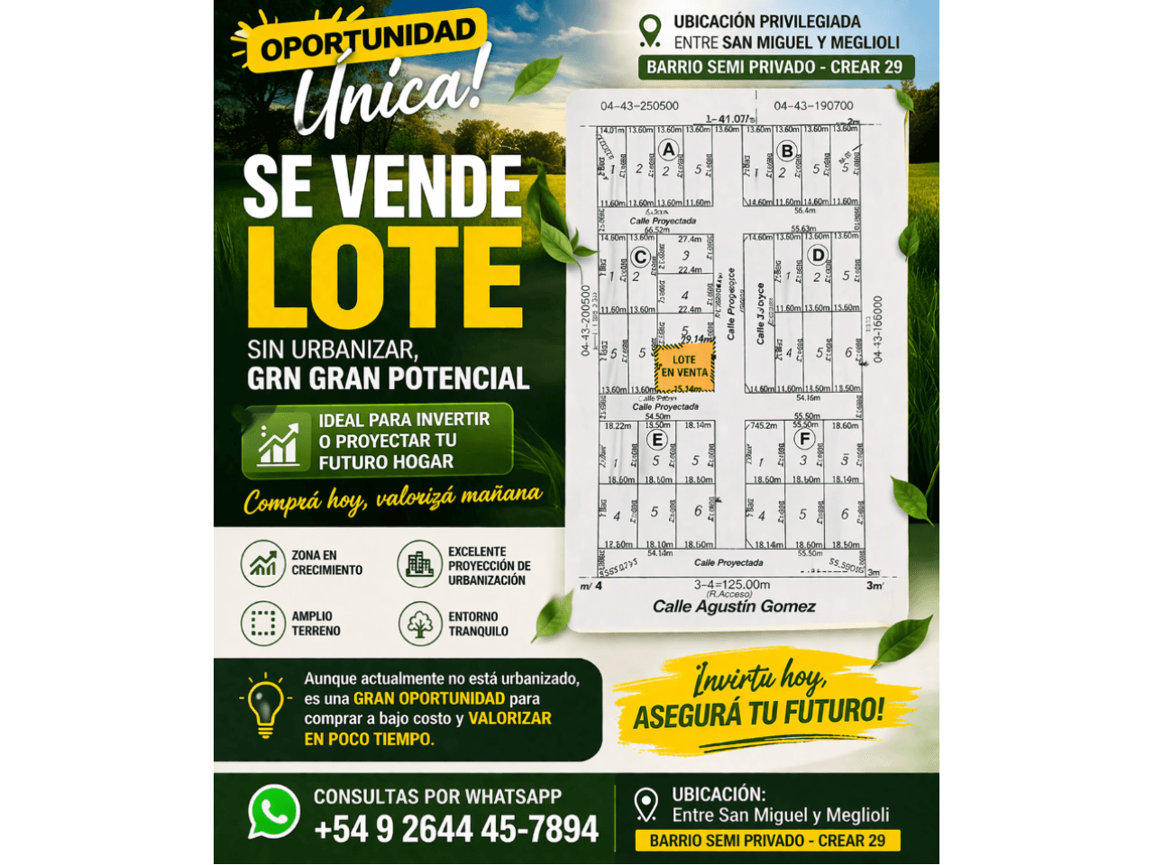 Venta Lote En Rawson
