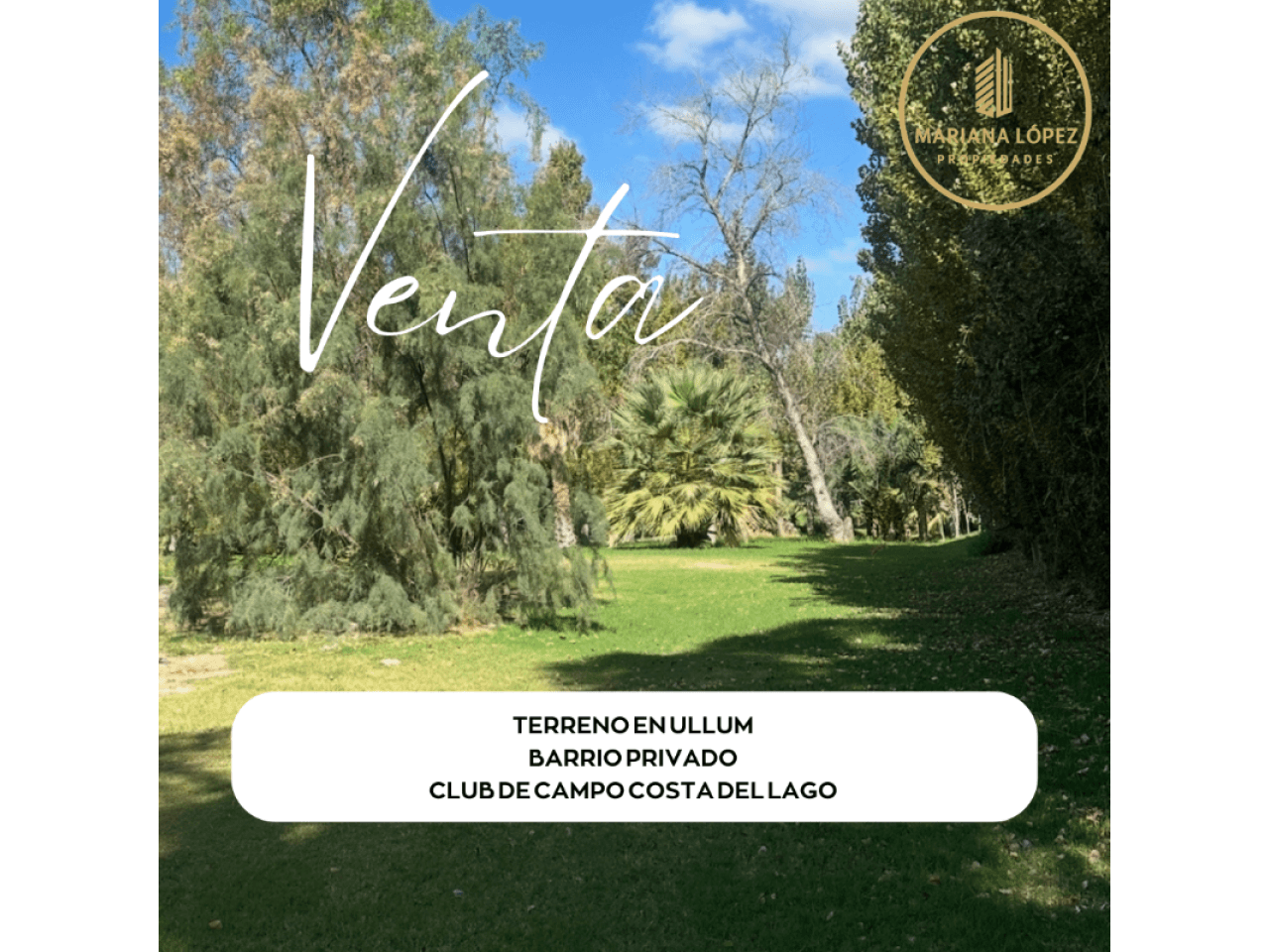 Venta Terreno Costa Del Lago Barrio Privado. Ullum