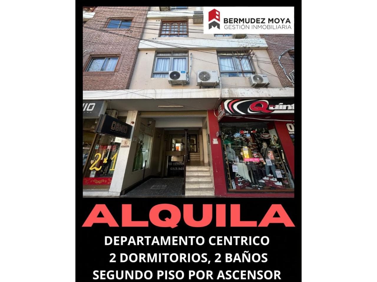 Alquiler. Amplio Departamento Céntrico, 2 Dormitorios, 2 Baños, Sin Cochera