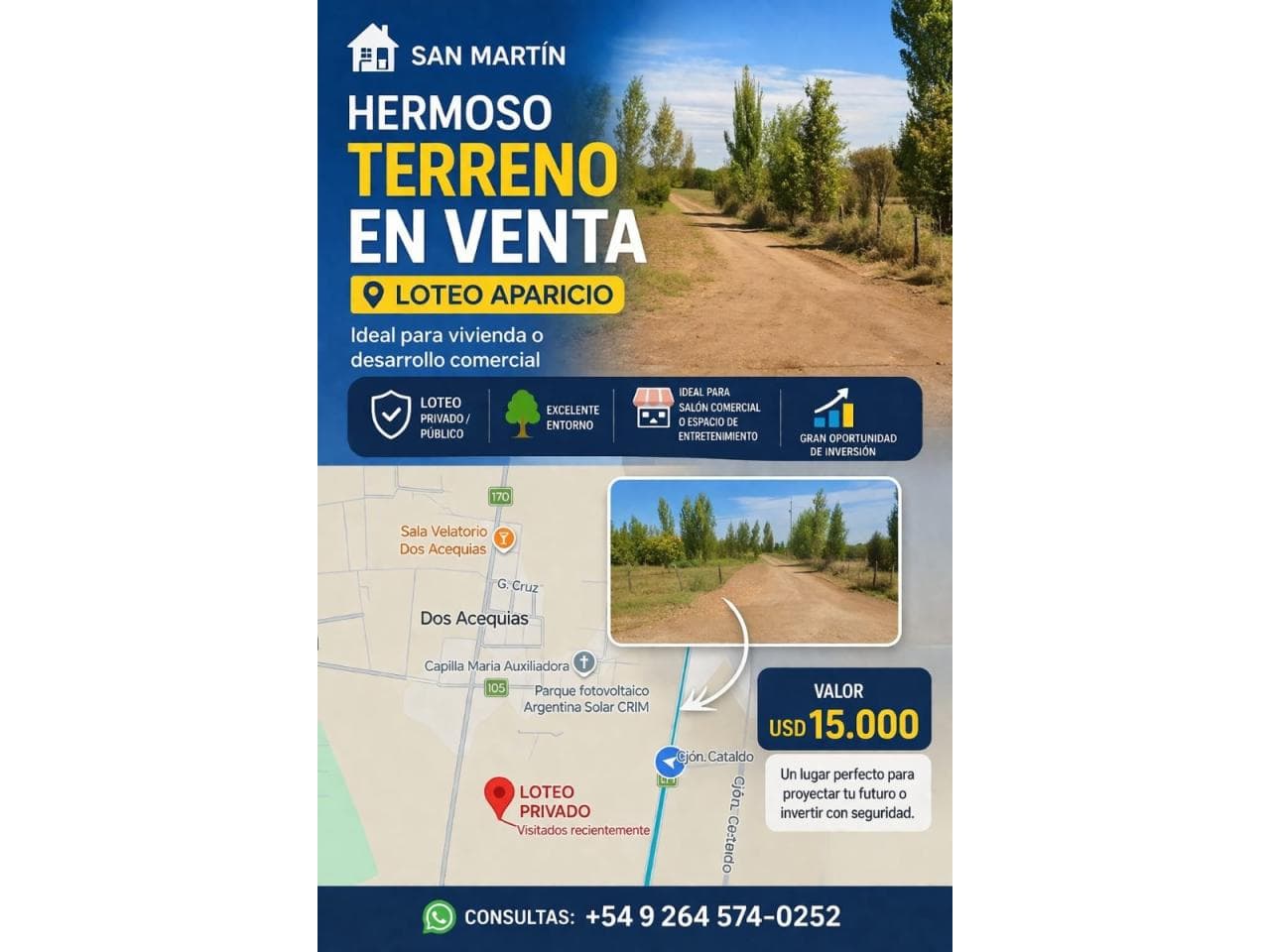 Vendo Lote. San Martin