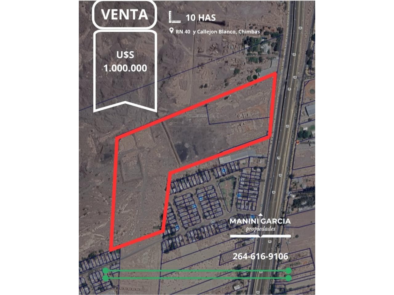 Venta, Importante Terreno Sobre Ruta 40 - 10 Hectáreas. Chimbas