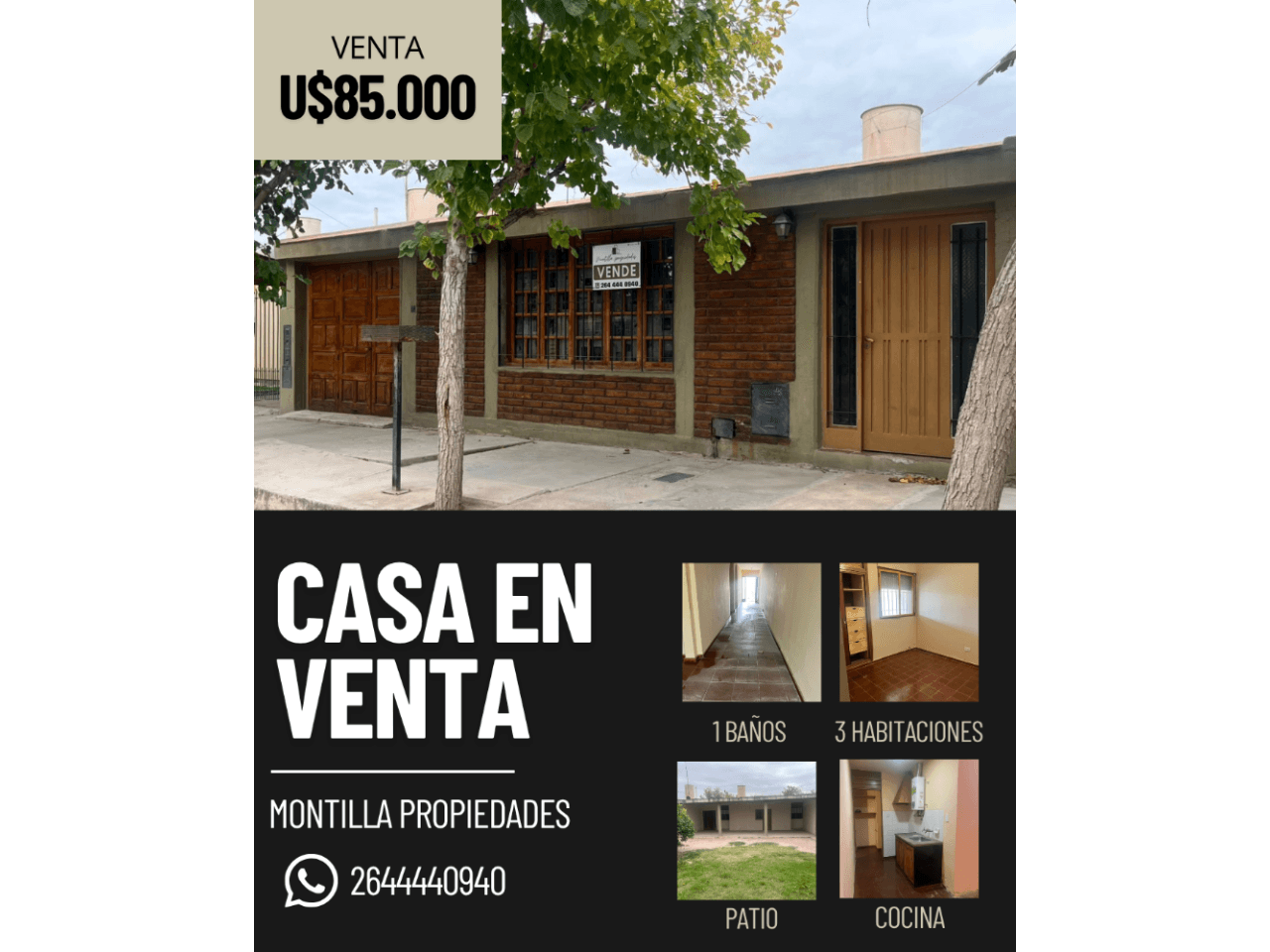 Venta, Gran Casa 3 Dormitorios. Rawson