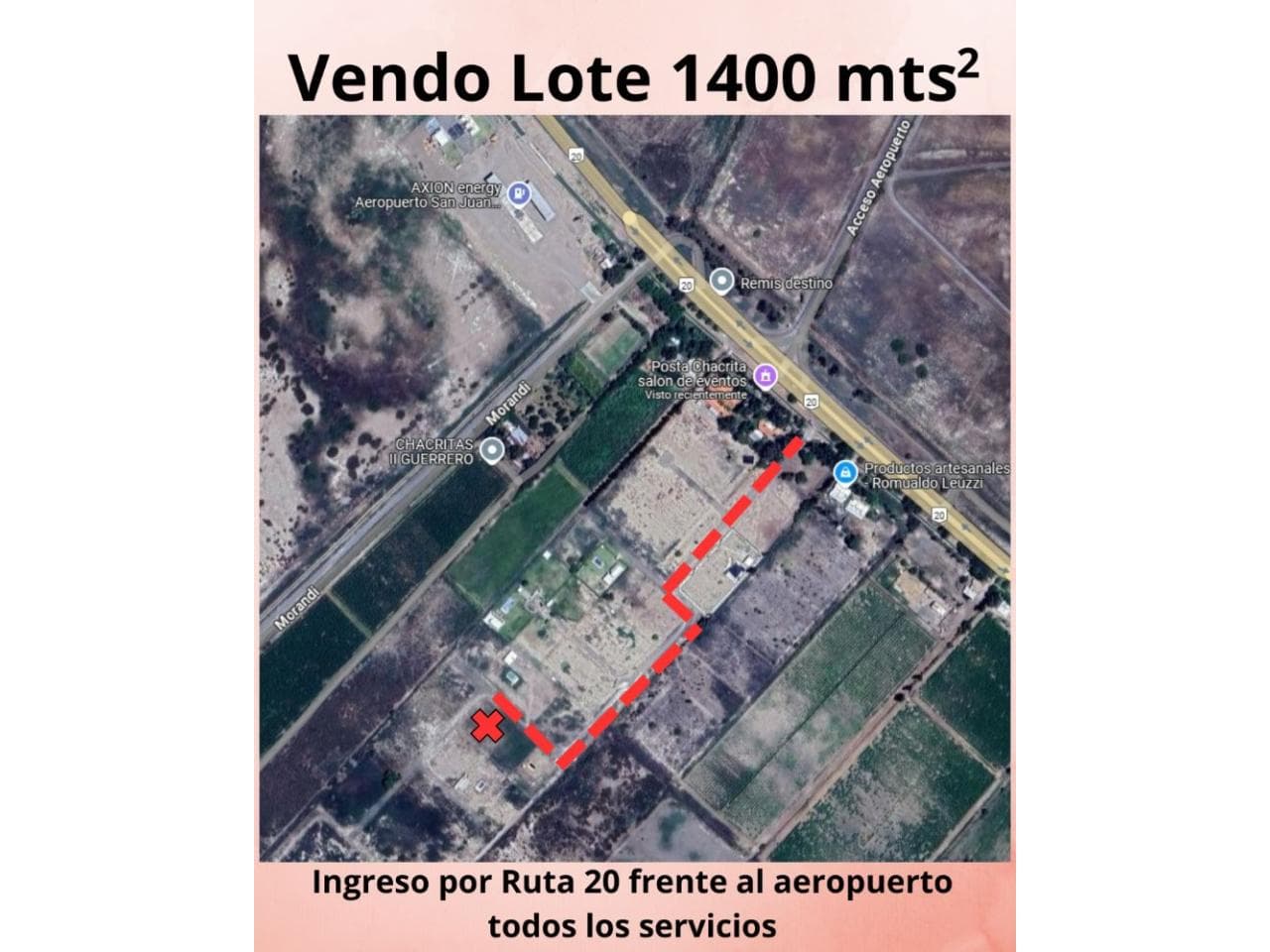 Vendo Lote En Posta Chacrita De 1400 Mts2