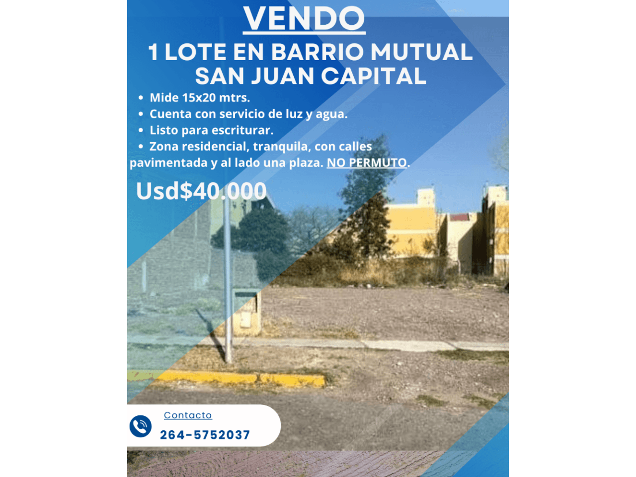 Venta Lote En Barrio Mutual San Juanii Capital