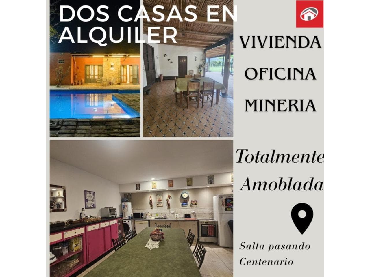 Alquiler Vivienda, Oficinas O Base Para Minería: Amplio Complejo Habitacional De Dos Casas Amobladas. Chimbas