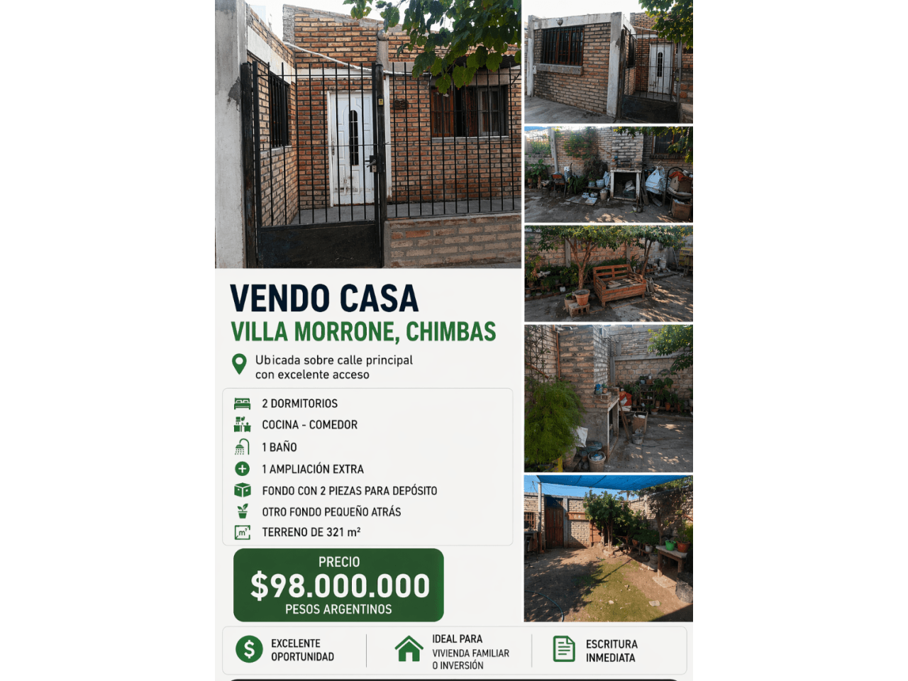 Venta Casa Chimbas
