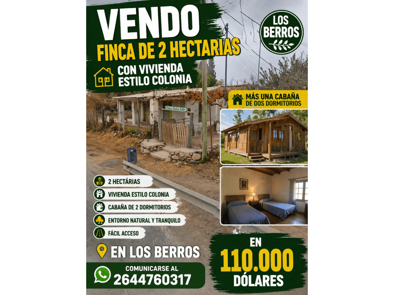 Venta. Finca Con Casa Y Cabañas. Sarmiento