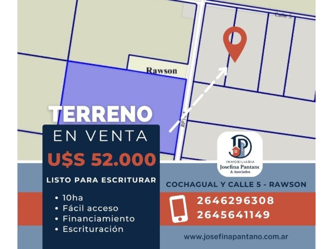 Gran Oportunidad Venta Terreno Calle Cochagual Y Calle 5 - 10ha U$s 52.000 Tel. 2646296308 - 2645641149