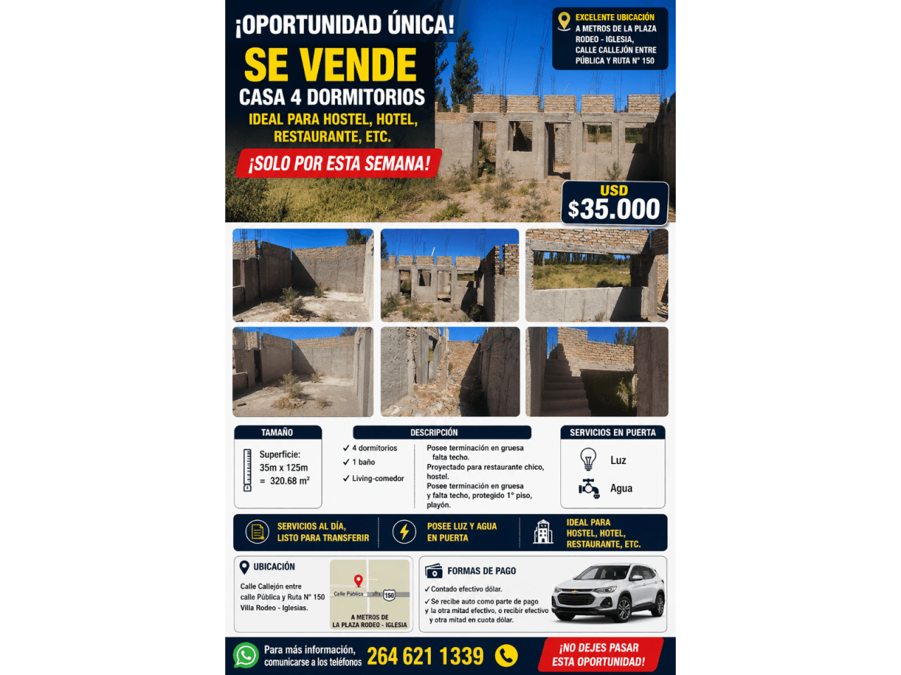 Venta Casa 4 Dorm Ideal Para Hostel, Hotel, Etc, Excelente. Ubicacion A Metros De La Plaza Rodeo