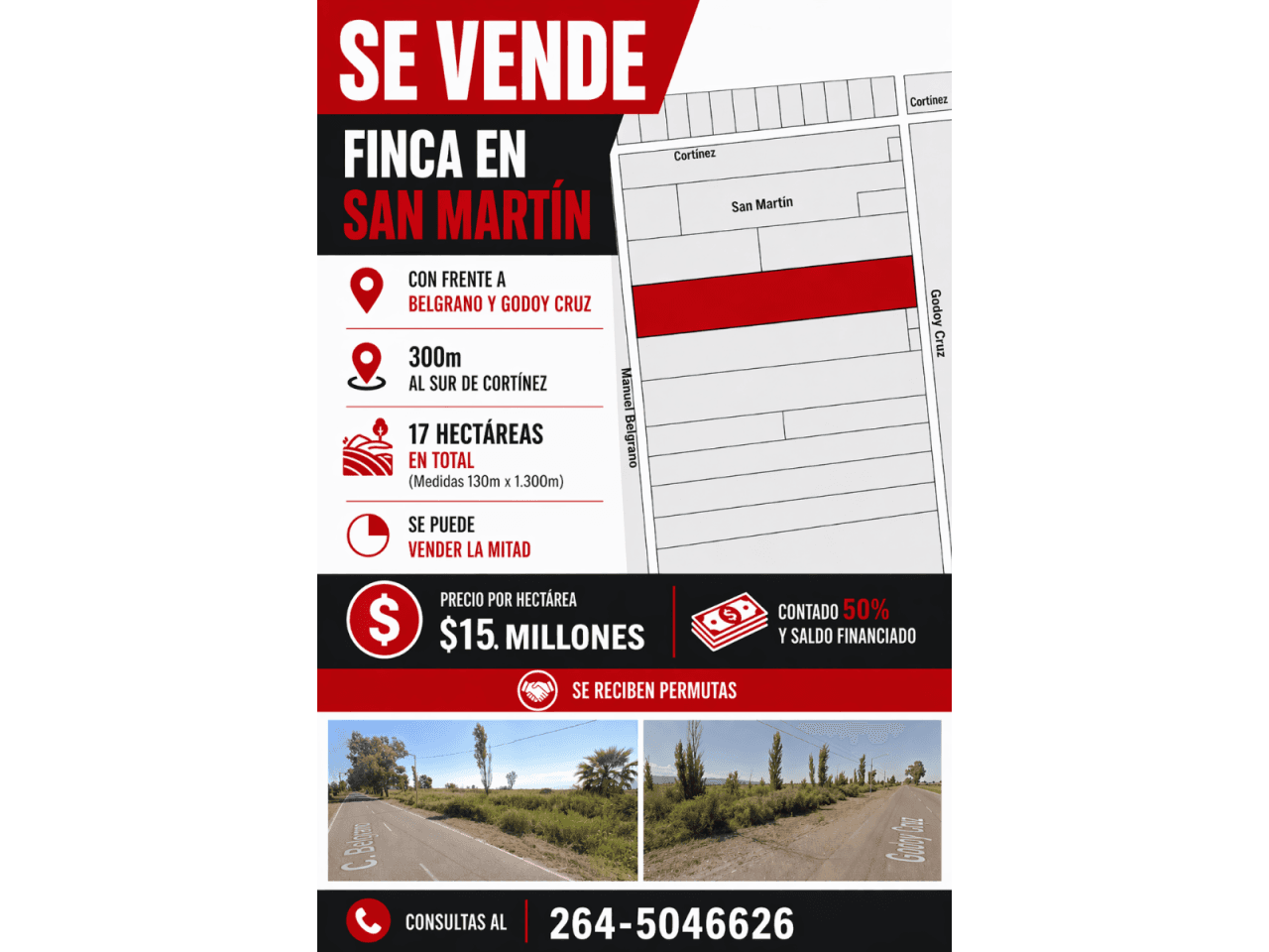 Venta. Finca Con Frente A Dos Calles. San Martin