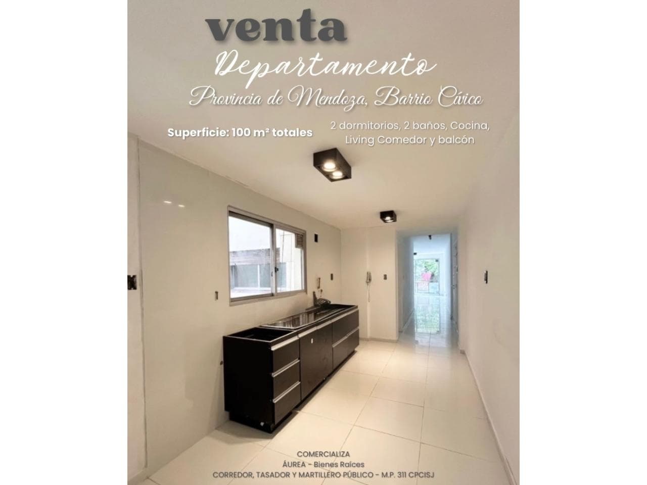 Venta - Departamento - 2 Dormitorios, 2 Baños, Barrio Cívico; Provincia De Mendoza - Superficie 100m²