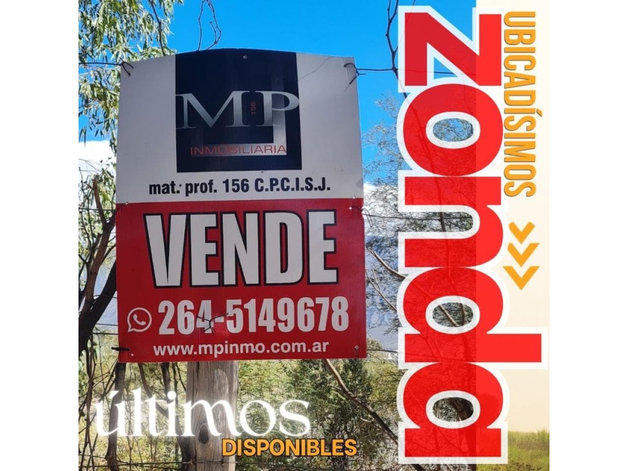 Zona Turismo Zonda - Venta Lote Baldio Todos Los Servicios Escritura Y Posesión En El Acto