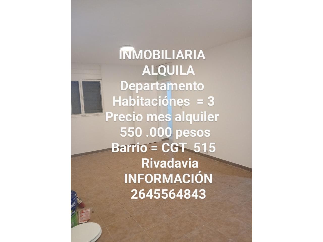 Alquiler. Departamento 3 Habitaciónes. Rivadavia