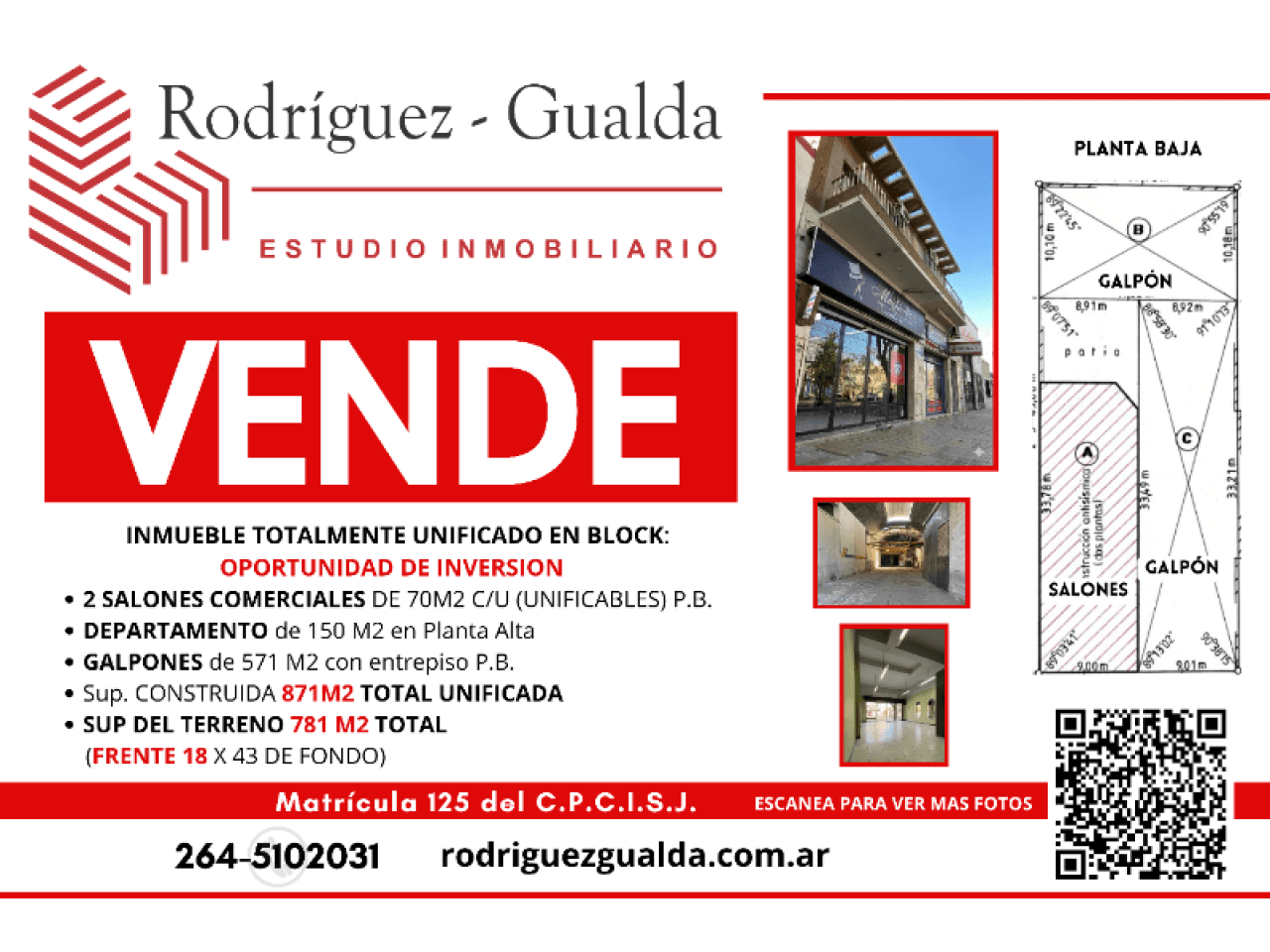 Venta De Inmueble Con 2 Locales Comerciales, Galpón Y Departamento Sobre Av. Lib. Gral. San Martín
