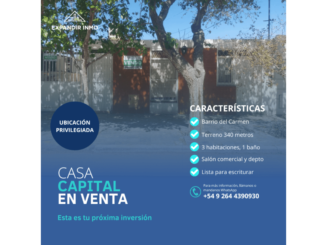 Vendo Casa Barrio Del Carmen - Oportunidad