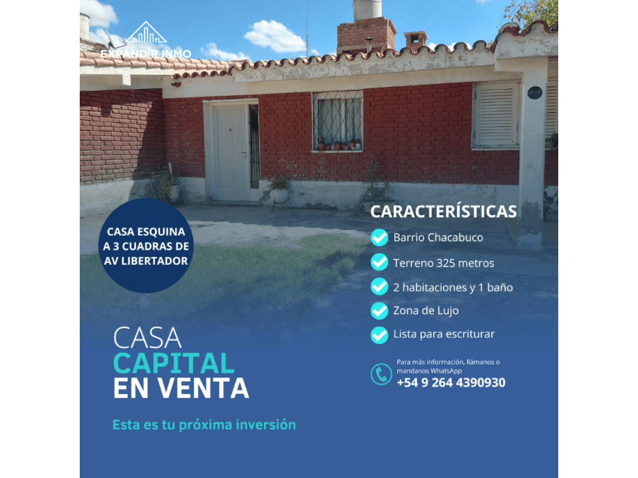 Vendo Casa Esquina En Barrio Chacabuco
