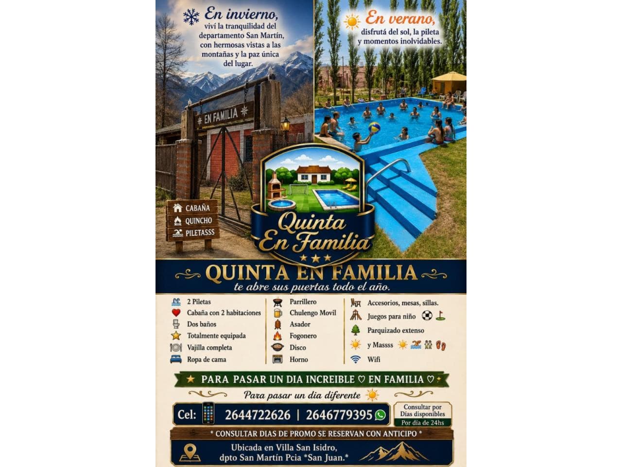 Alquiler Quinta Por Día. San Martin