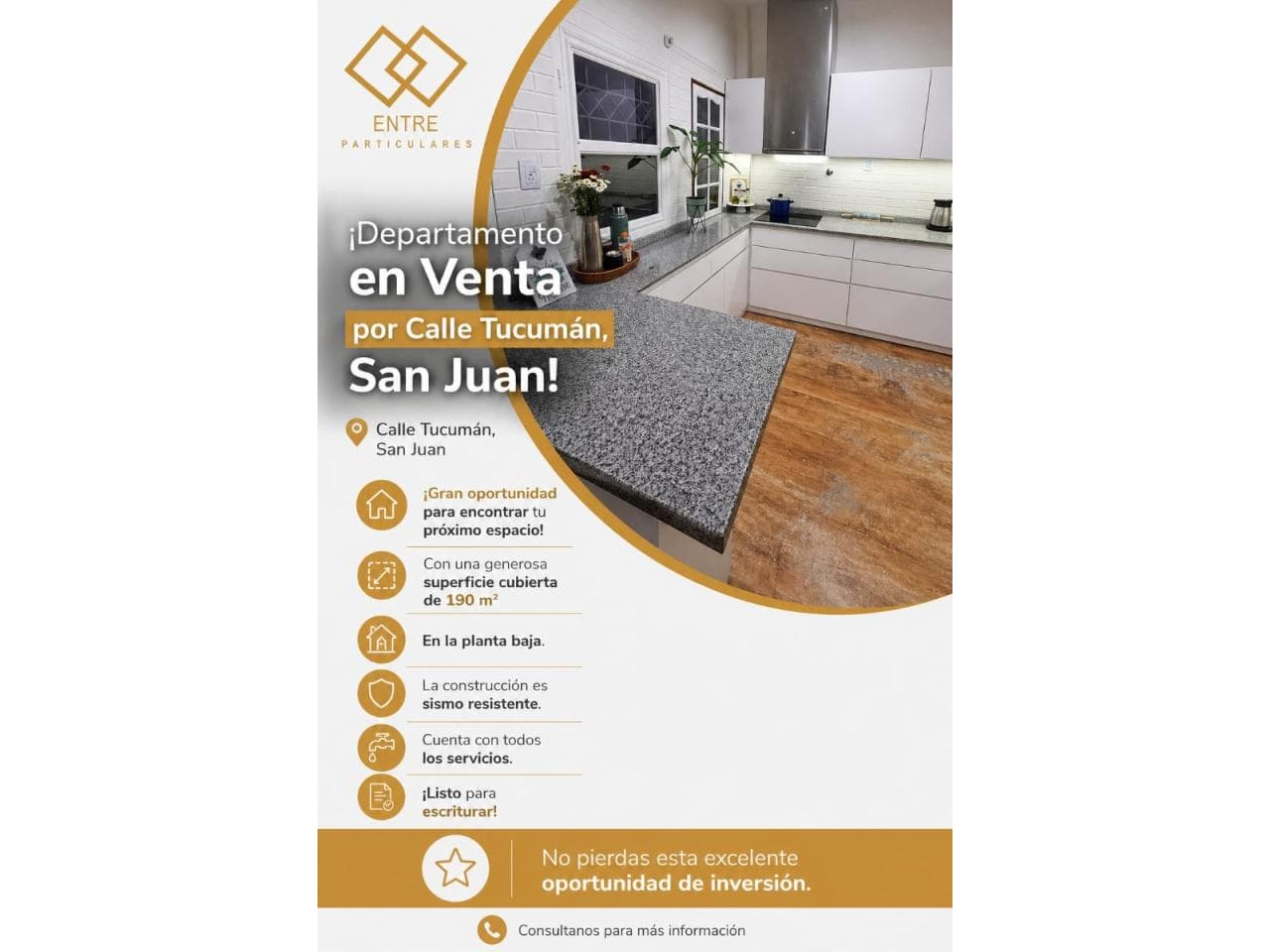 Venta Departamento Sobre Calle Tucumán